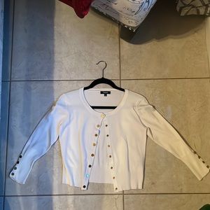 Premise size small white button up cardigan long sleeve